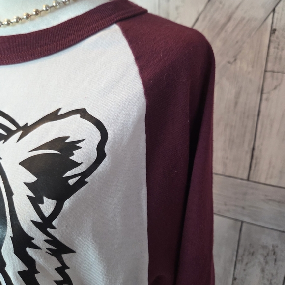 Augusta Sportswear Burgundy and White Tiger Raglan Tee - Picture 3 of 4